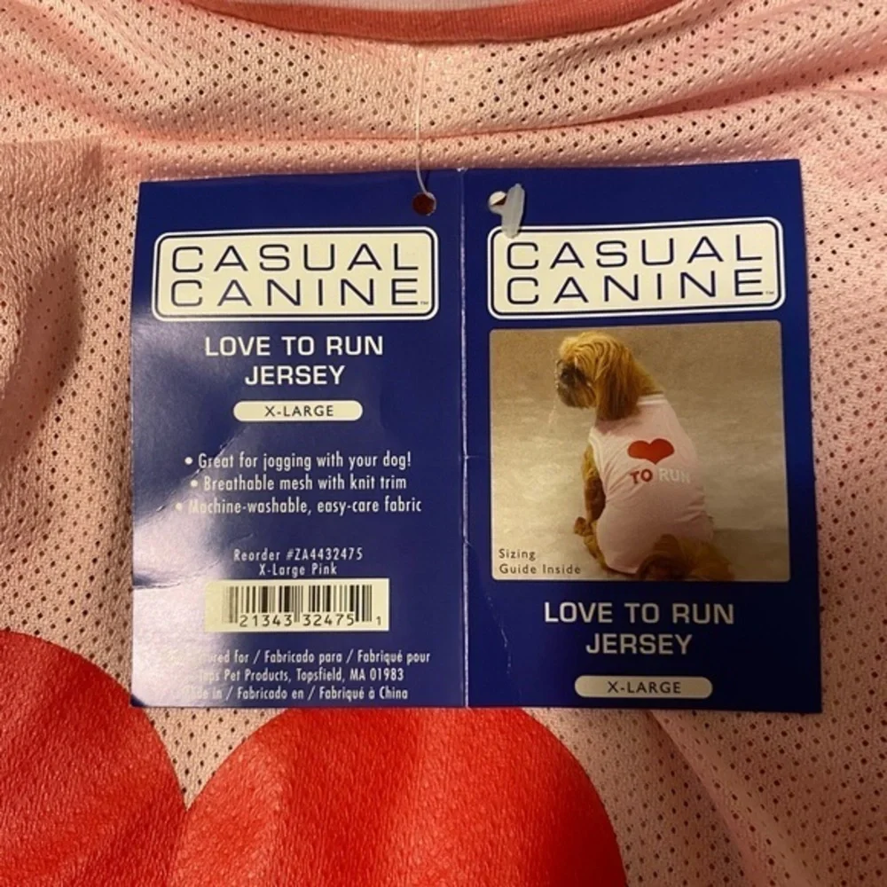 Casual Cannie Dog Clothes Pink‎ Love To Run Jersey Size XL Shirt